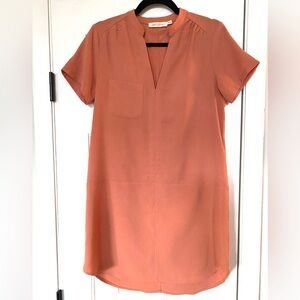 All In Favor Shirt Dress in Salmon Coral Pink